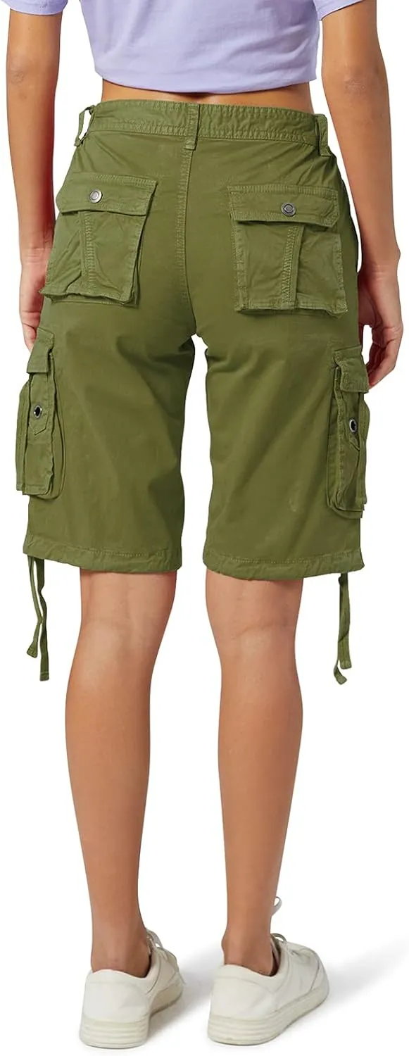 OCHENTA Women's Cargo Shorts with Multi Pockets Casual Bermuda Hiking Shorts