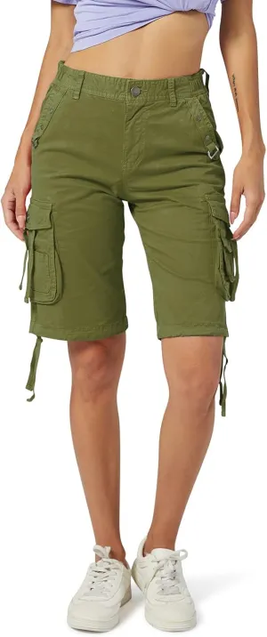OCHENTA Women's Cargo Shorts with Multi Pockets Casual Bermuda Hiking Shorts