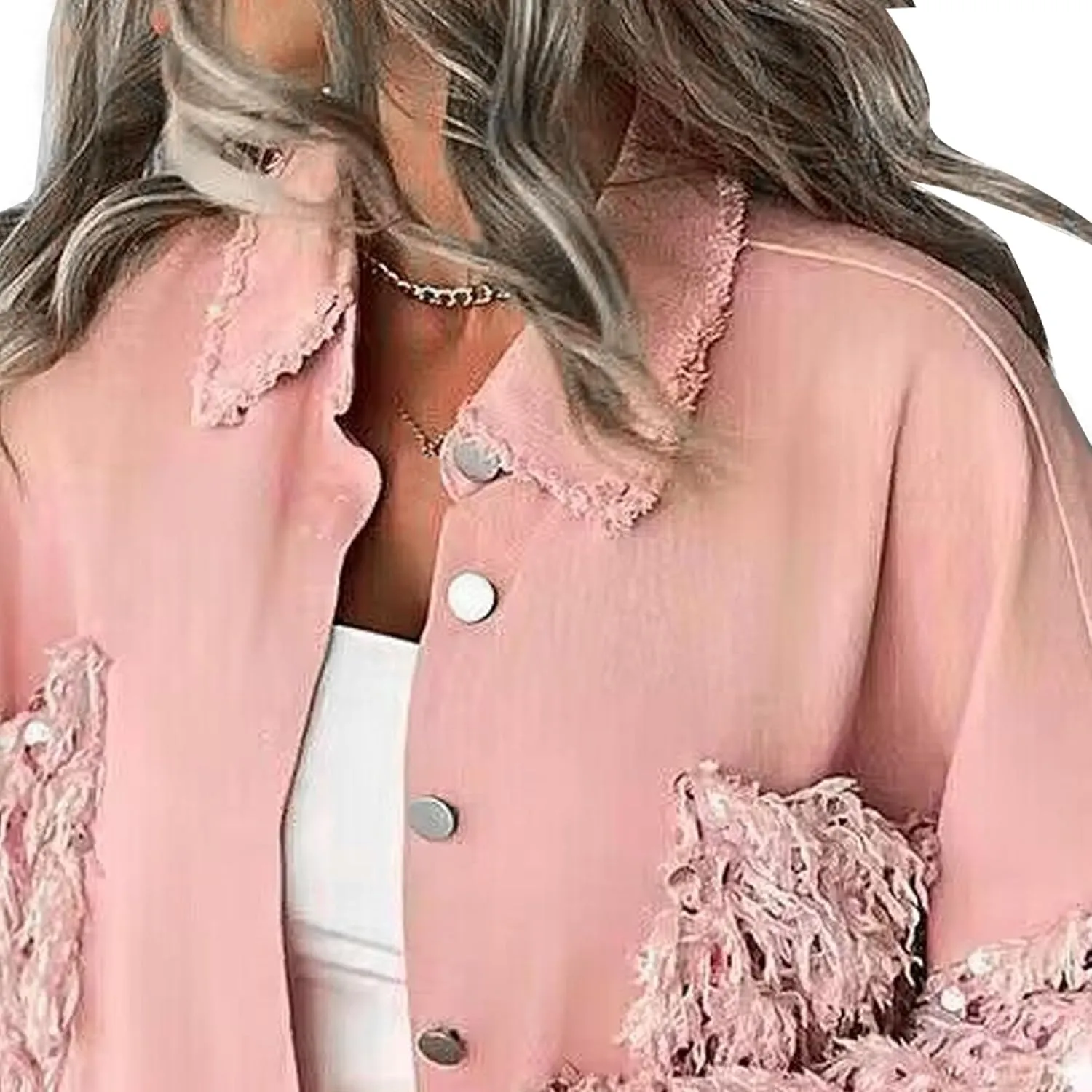 Oversized Jean Jacket for Women Womens Jacket Sequin Patchwork Long Sleeve Jacket Top Oversized Denim