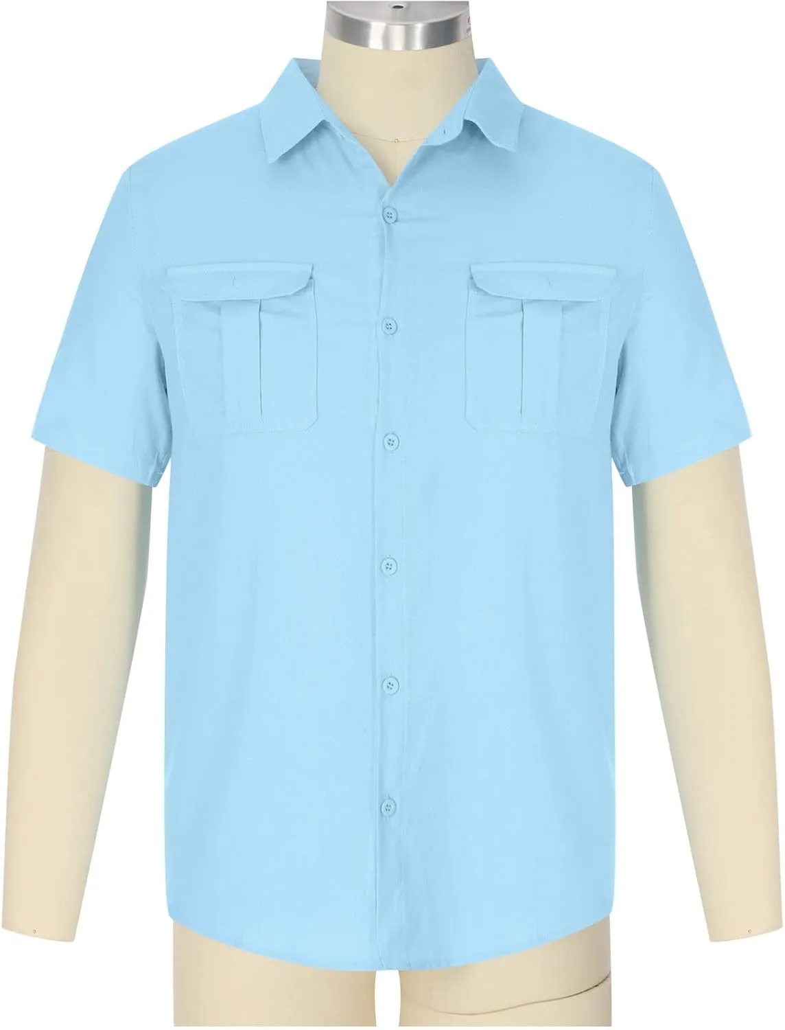 Oversized Tee Shirt Men 2024 Summer Short Sleeve Cotton Linen Button Down Shirts Casual Solid Beach Trendy Clothes