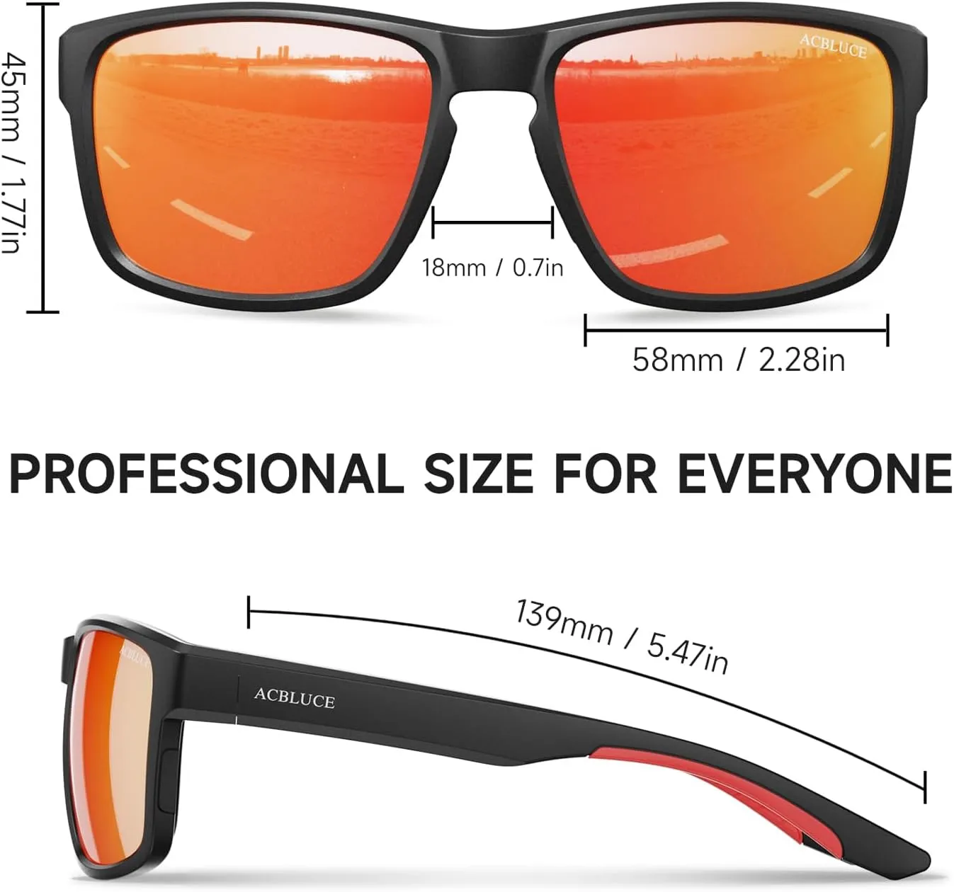 Polarized Sport Sunglasses for Men Women, Ideal for Driving Fishing Baseball and Running, TR90 Unbreakable Frame