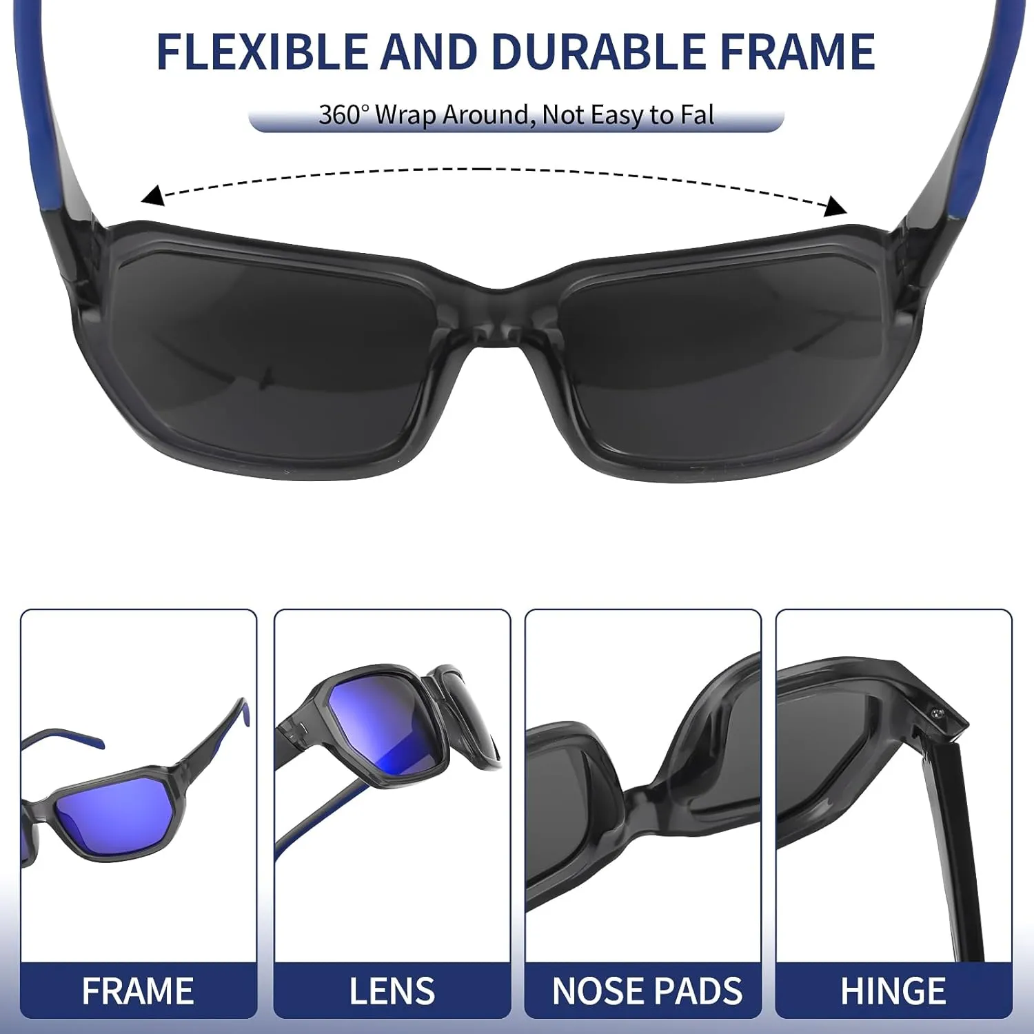 Polarized Wrap Around Sport Sunglasses for Men Women UV400 Baseball Softball Glasses