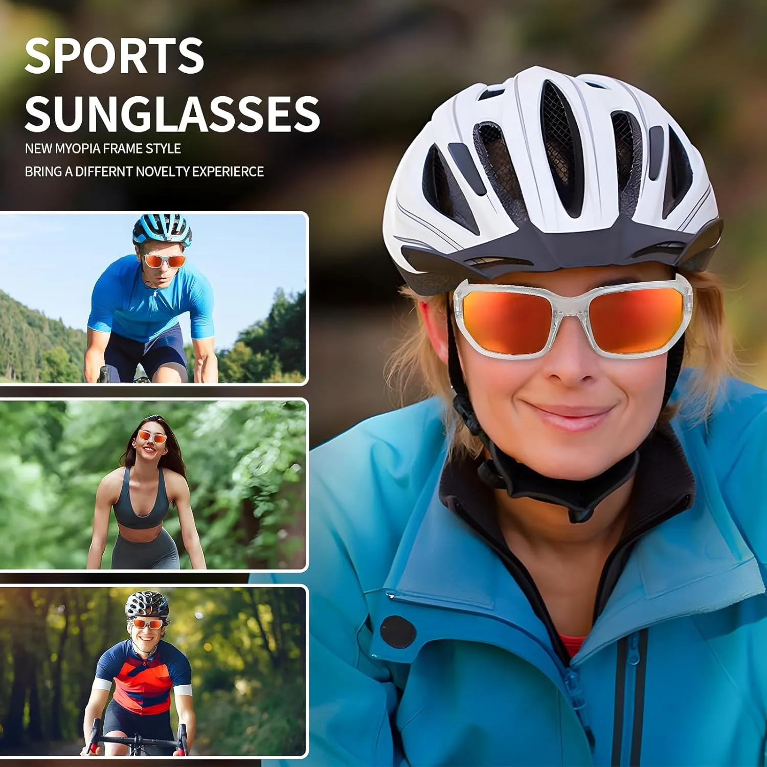 Polarized Wrap Around Sport Sunglasses for Men Women UV400 Baseball Softball Glasses