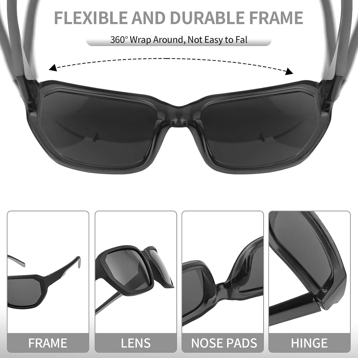 Polarized Wrap Around Sport Sunglasses for Men Women UV400 Baseball Softball Glasses