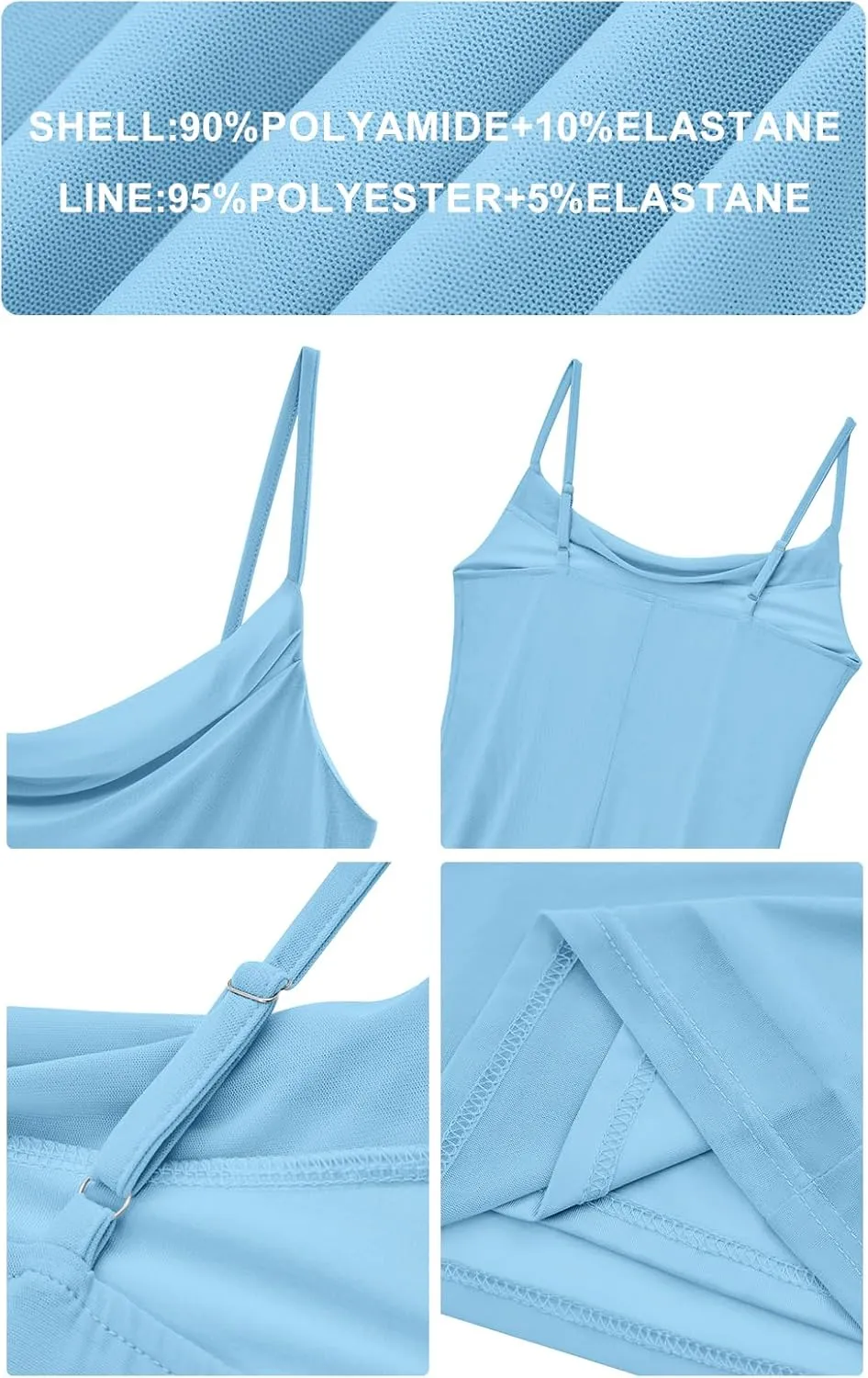 PRETTYGARDEN Women's 2025 Summer Maxi Dress Spaghetti Strap Mesh Slip Bodycon Dress Cowl Neck Cocktail Party Long Dresses