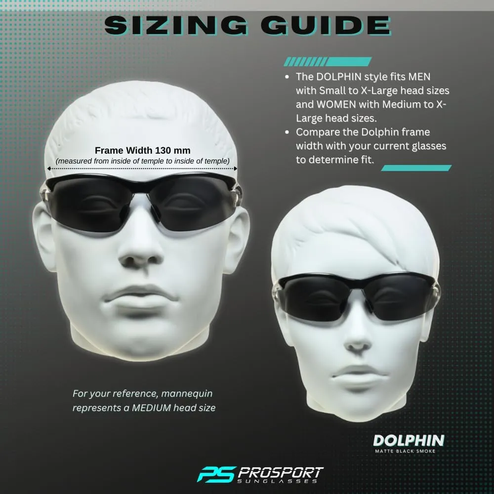 proSPORT Bifocal Sunglass Readers Adjustable Nose Piece ANSI Z87.1 Sport Wrap Cycling Running Golf Fishing Motorcycle