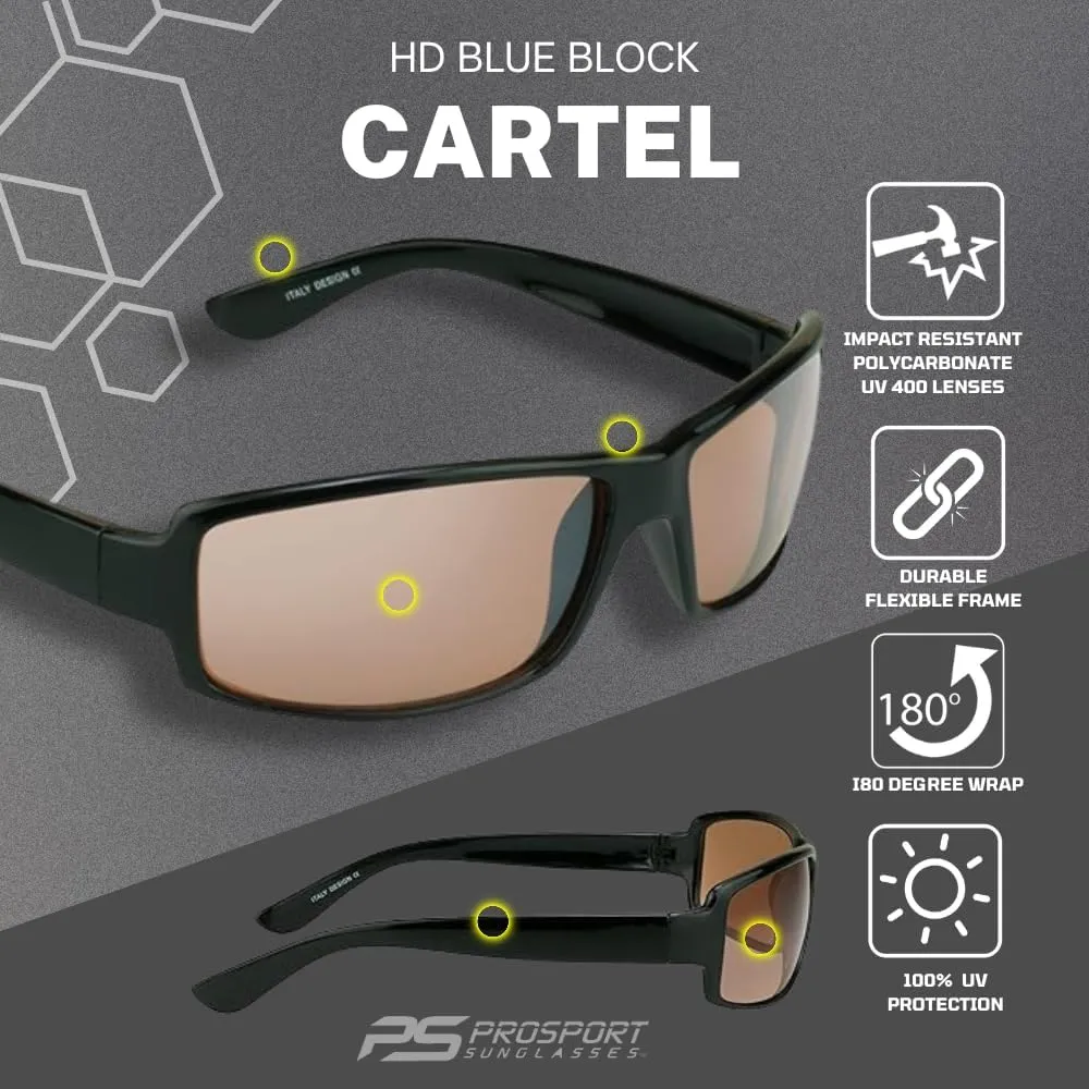 proSPORT Blue Light Reducing High Definition HD Lens Sunglass TR90 Sport Frame Men Women