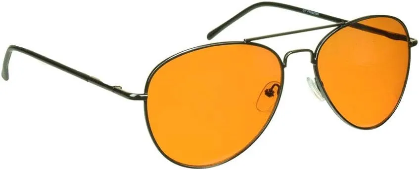 proSPORT Classic Retro Aviator Blue Blocking Sunglasses Amber for Men and Women