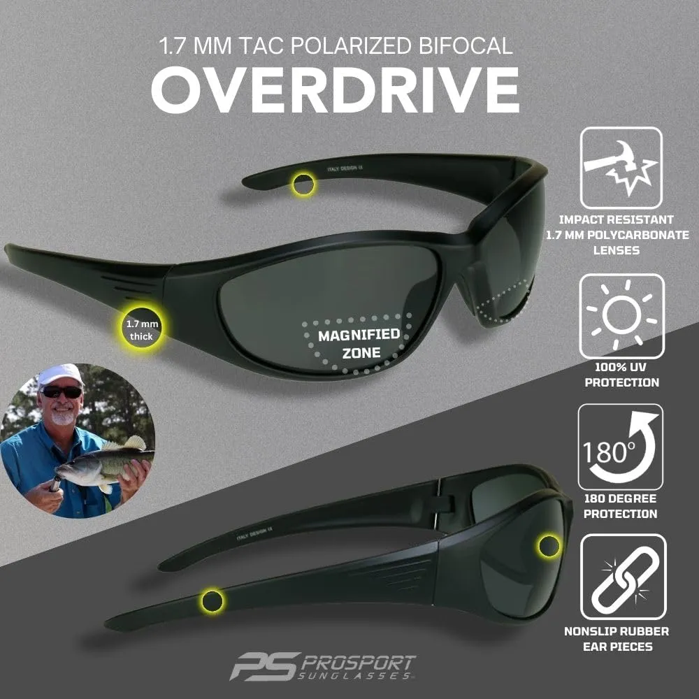 proSPORT Polarized Bifocal Sunglass Readers Fishing Driving Sport Motorcycle Anti-Glare Wrap Full Frame Large UV Men Women
