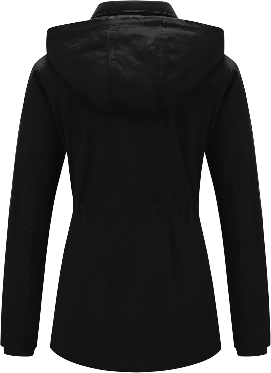 Pursky Women's Cotton Anorak Jacket Lightweight Casual Military Jackets Safari Utility Coats With Removable Hood