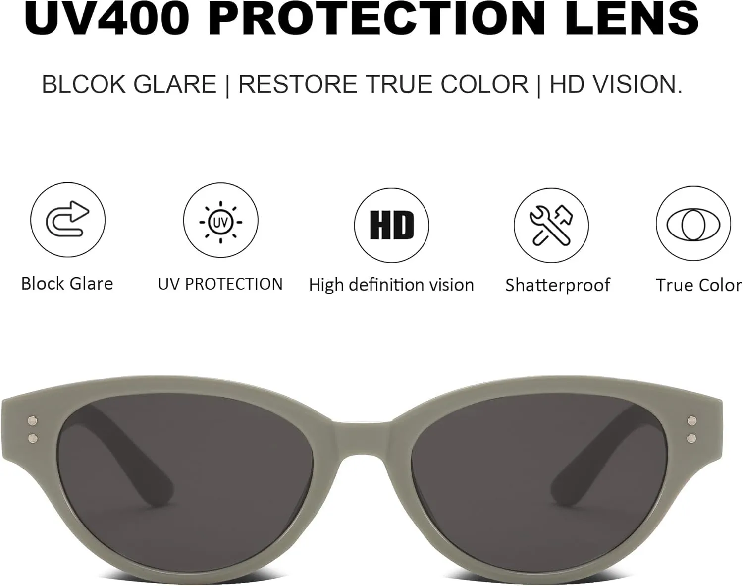 Rerto Cat Eye Sunglasses for Women Trendy 90s Vintage Sun Glasses Classic Shades UV400 Protection