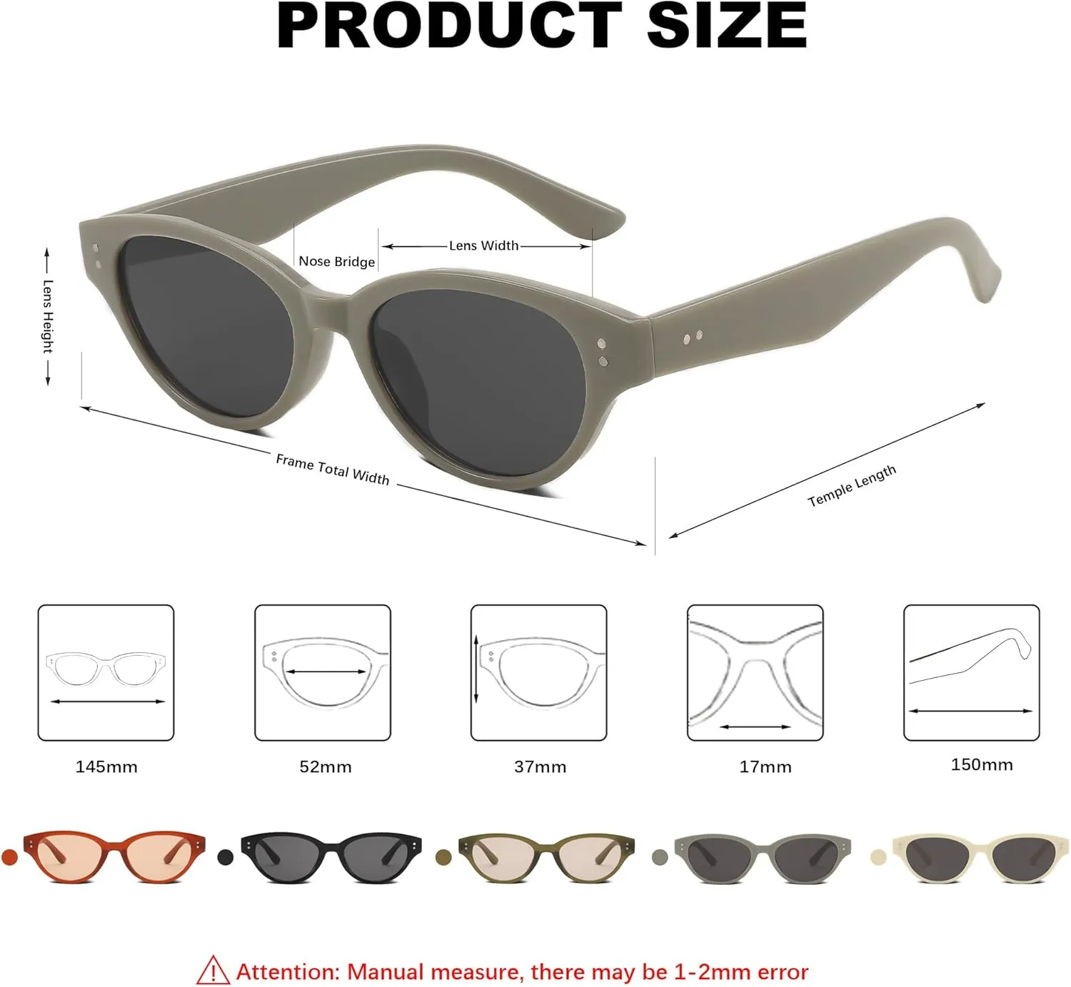Rerto Cat Eye Sunglasses for Women Trendy 90s Vintage Sun Glasses Classic Shades UV400 Protection