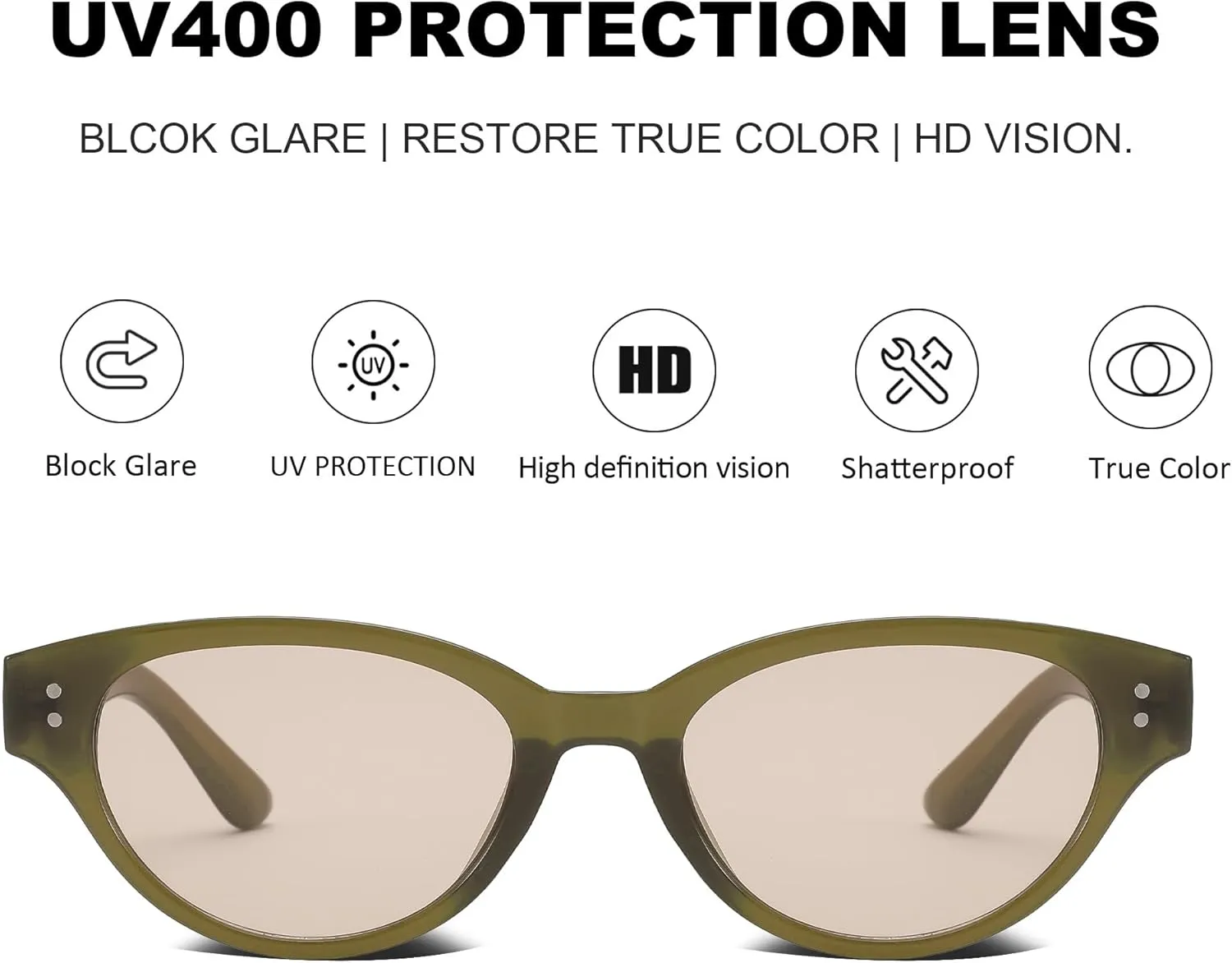 Rerto Cat Eye Sunglasses for Women Trendy 90s Vintage Sun Glasses Classic Shades UV400 Protection