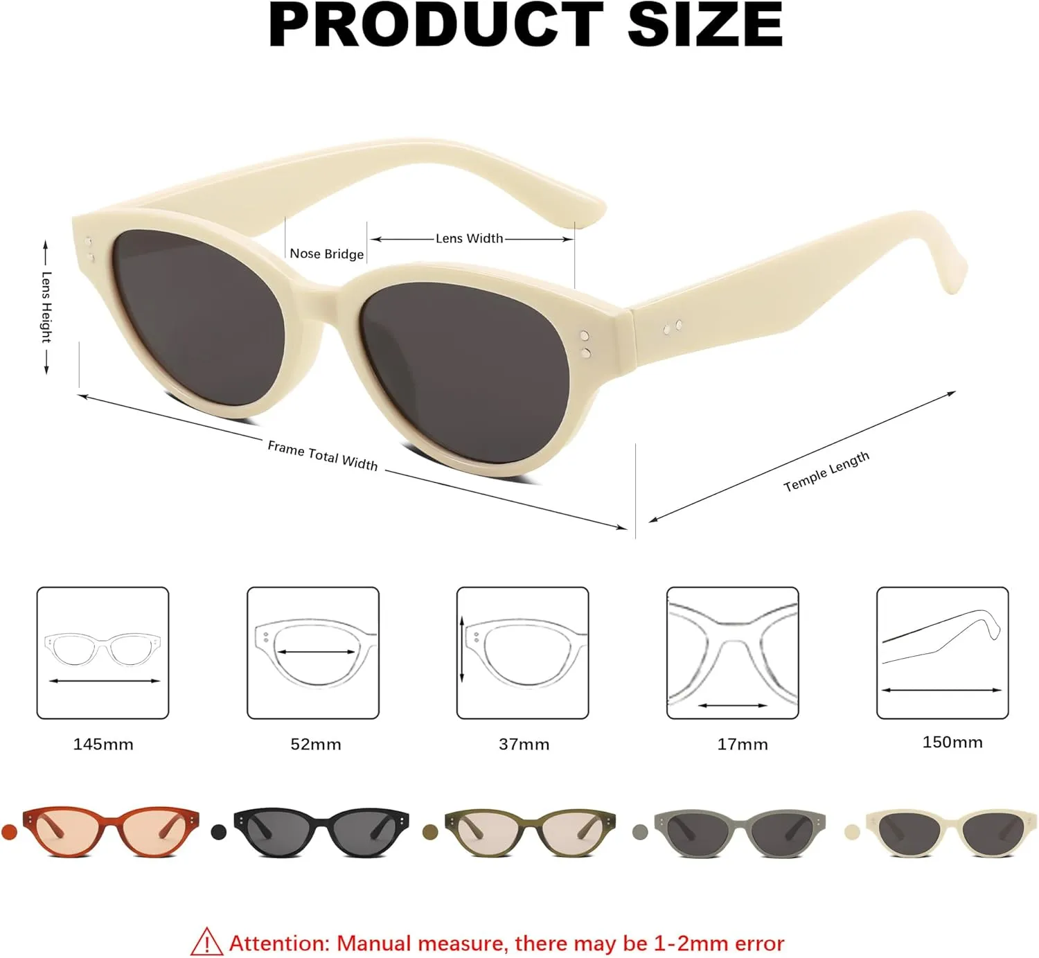 Rerto Cat Eye Sunglasses for Women Trendy 90s Vintage Sun Glasses Classic Shades UV400 Protection