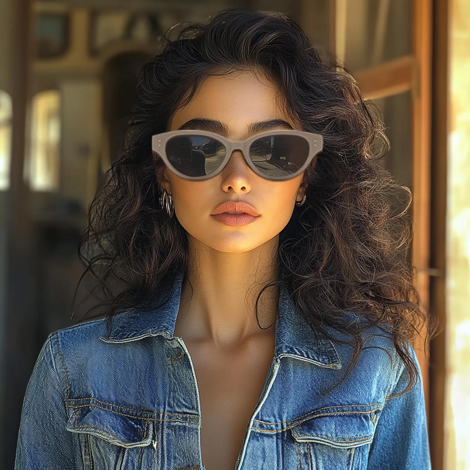 Rerto Cat Eye Sunglasses for Women Trendy 90s Vintage Sun Glasses Classic Shades UV400 Protection