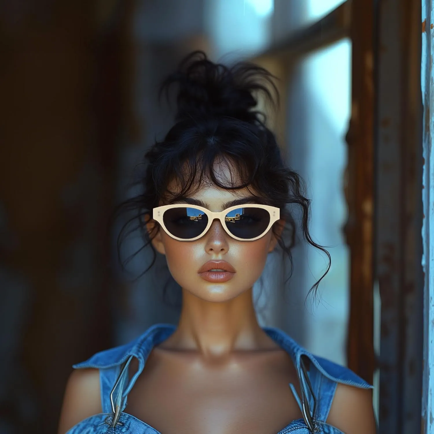 Rerto Cat Eye Sunglasses for Women Trendy 90s Vintage Sun Glasses Classic Shades UV400 Protection