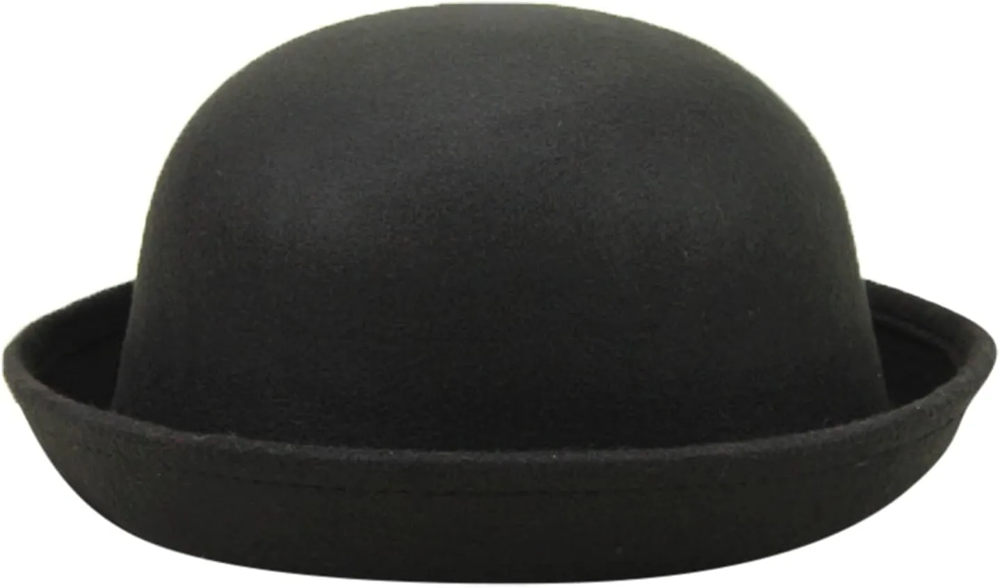 Retro Bowler Derby Hats for Women Men Roll Up Brim 1920s Classic Church Party Cloche Hats Flat Top Fleece Fedora Hats