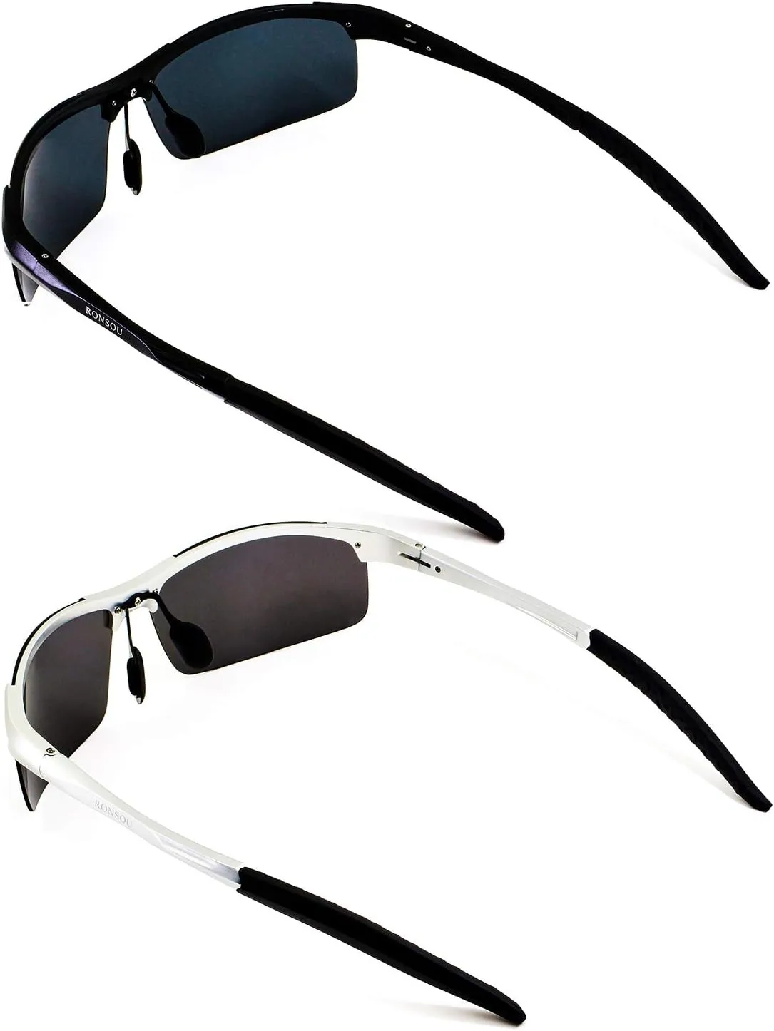 RONSOU Men Sport Al-Mg Polarized Sunglasses Unbreakable for Driving Cycling Fishing Golf