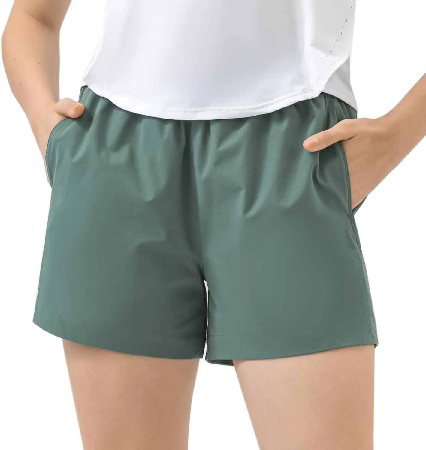 Running Shorts for Women Athletic Shorts with Pockets High Waisted Workout Gym Casual Basic Shorts