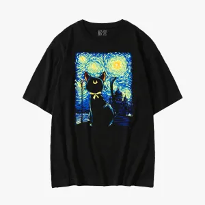 Sailor Luna Cat Van Gogh T-Shirt