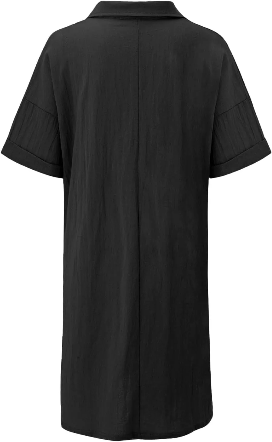 Shirt Dresses for Women Button Down Dress Short Sleeve Collared Business Casual Shift Loose Dresses with Pockets