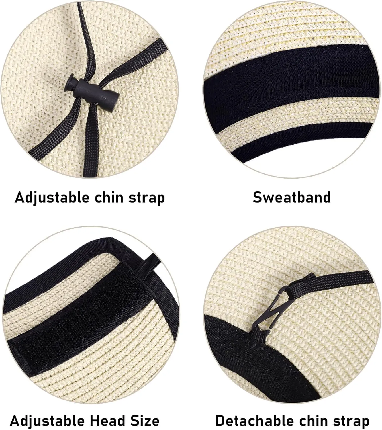 Simplicity Women's Summer Foldable Wide Brim Beach Hats Straw Sun Visor Hats