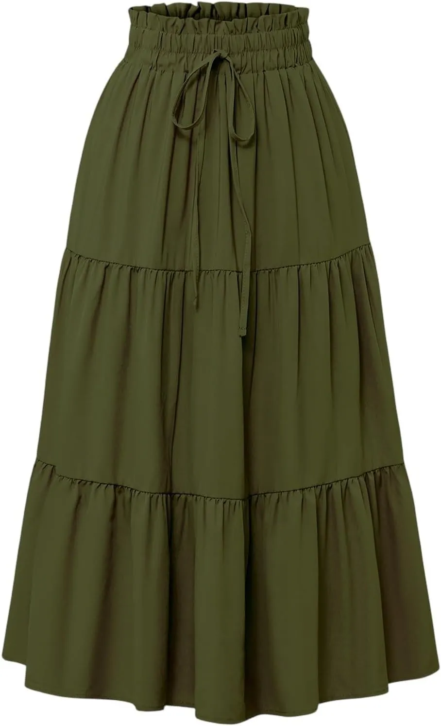 Skirts for Women Elastic Waist Loose Lace Casual Summer Fake Drawstring Flowy Tiered Renaissance Skirt