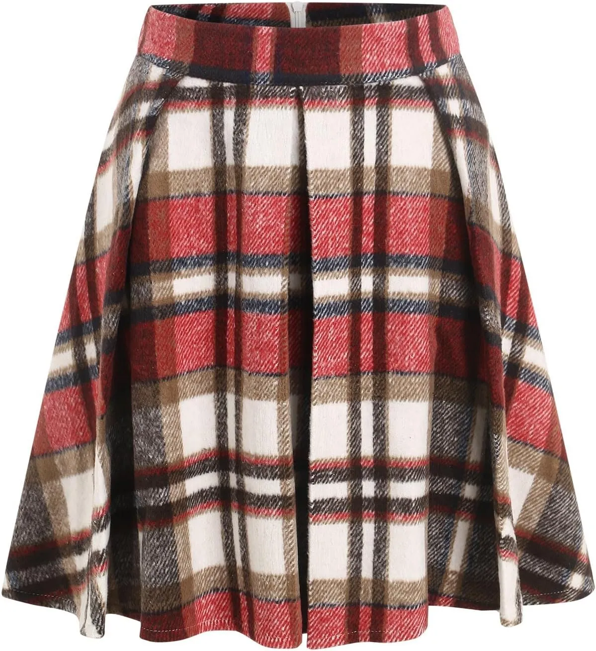 Skirts for Women Trendy Plaid Y2K High Elastic Waist Flowy Ruffles Casual Pleated Short Skirts for Summer Streetwear