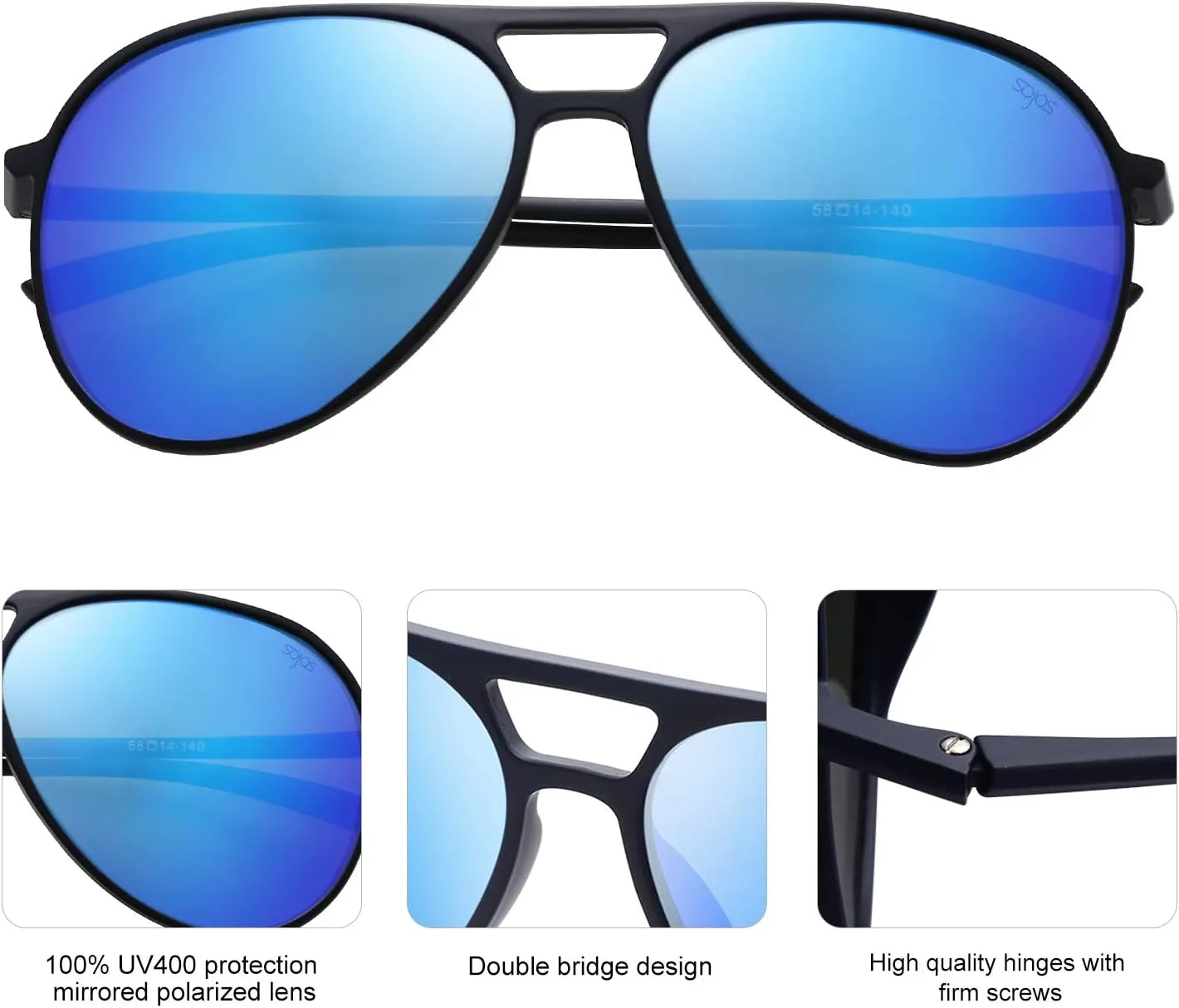 SOJOS Classic Polarized Ultra Lightweight Flexible Men Women Sunglasses JOURNEY SJ2065