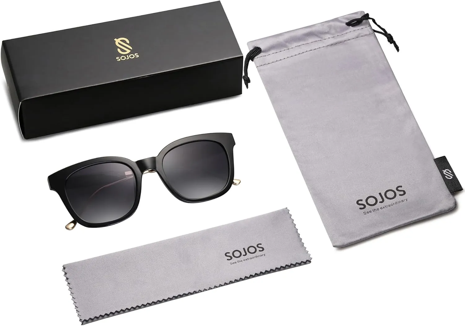 SOJOS Classic Square Polarized Sunglasses Womens Mens Retro Trendy UV400 Sunnies SJ2050