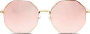 SOJOS Sunglasses for Women Men Classic Retro Polygon Shades UV400