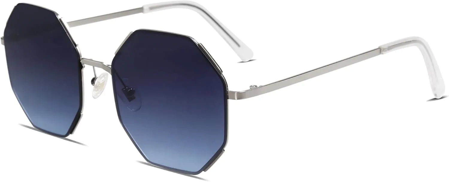 SOJOS Sunglasses for Women Men Classic Retro Polygon Shades UV400
