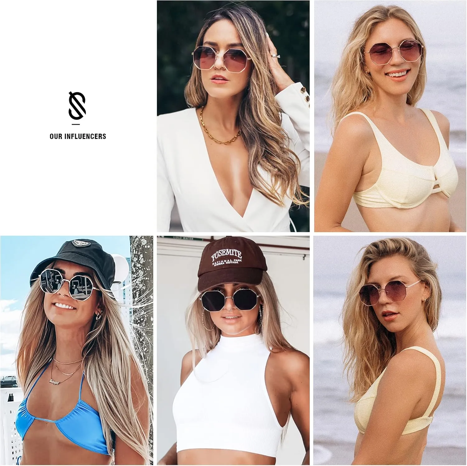 SOJOS Sunglasses for Women Men Classic Retro Polygon Shades UV400