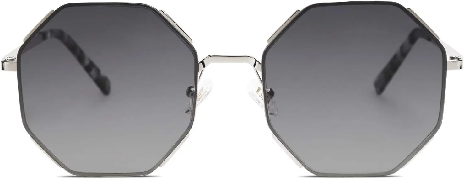 SOJOS Sunglasses for Women Men Classic Retro Polygon Shades UV400