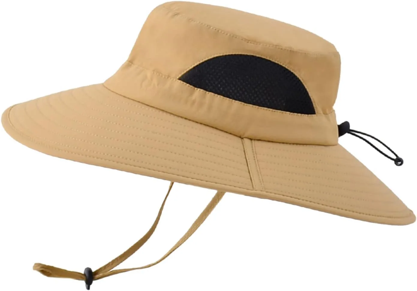 Solid Colors Cotton Bucket Hats with String Mesh Breathable Wide Brim Sun Hats Travel Hiking Fisherman Cap