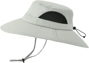 Solid Colors Cotton Bucket Hats with String Mesh Breathable Wide Brim Sun Hats Travel Hiking Fisherman Cap