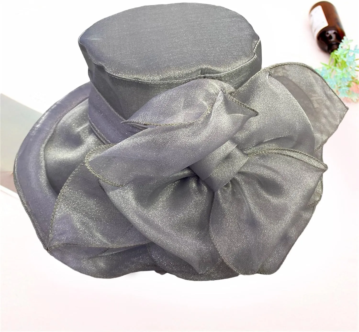 Spring Summer Mesh Sunshade Hat Flower Temperament Wedding Dress Hat Sun Dome Large Brim Hat Fashion Hat Garden