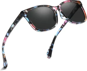 Square Polarized Sunglasses for Women - Womens Classic Style UV400 Protection Lens Sun Glasses