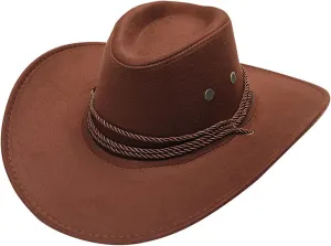 Straw Cowboy Hat Classic Western Hats for Women Cowgirl Sun Beach Cap Summer Outback Shapeable Wide Brim