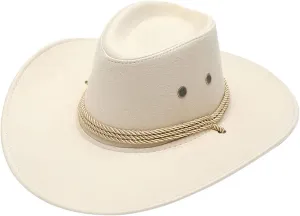 Straw Cowboy Hat Classic Western Hats for Women Cowgirl Sun Beach Cap Summer Outback Shapeable Wide Brim