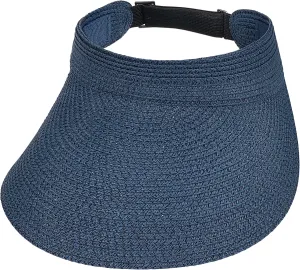 Straw Sun Visors Womens, Ponytail Beach Straw Visor, Packable Summer Sun Hats for Women Travel