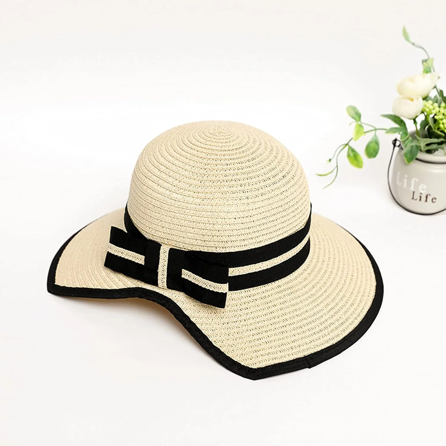 Straw Sunshade Sunscreen Hat Women's Brims Wide Sun Hat Beach Outdoor Summer Baseball Caps Trendy Hats Women