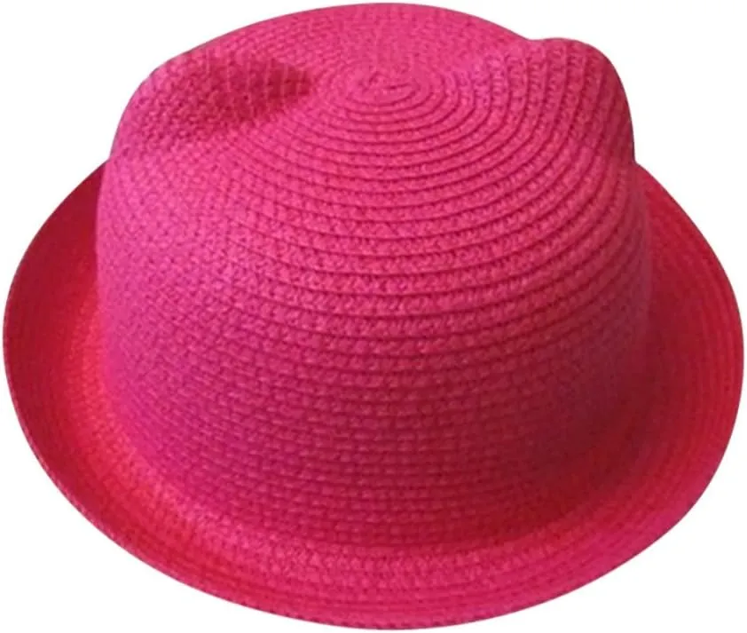 Summer Childrens Straw Visor Hat Wide Brim Floppy Beach Sun Hats UV Protection PUF 50  Travel Cap Fashion Bucket Caps Baby