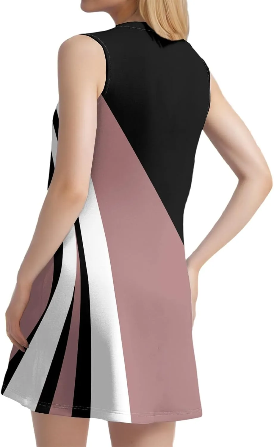 Summer Dresses for Women 2025 Beach Vacation Spring Clothes Sleeveless Crew Neck Folds Wedding Guest Dress