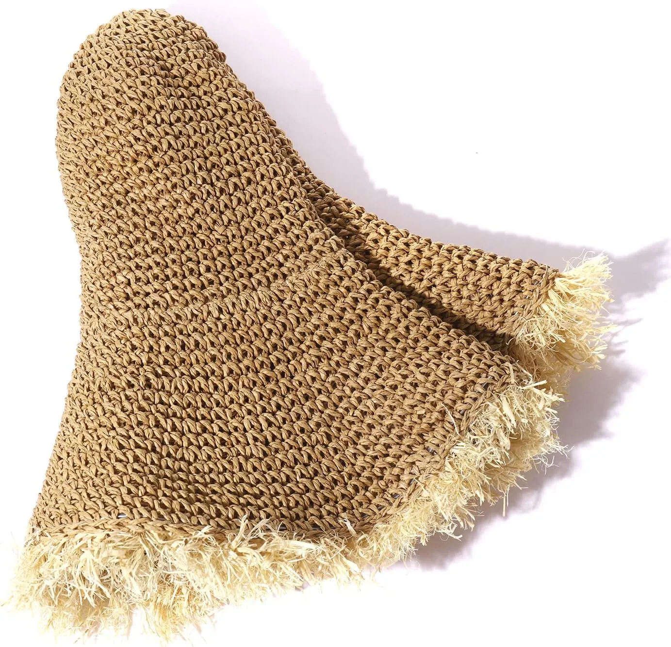 Sun Hats Women Straw Hats Wide Brim Summer Beach Hats Foldable Fringed Floppy Fedora Hats Summer Vacation Accessory