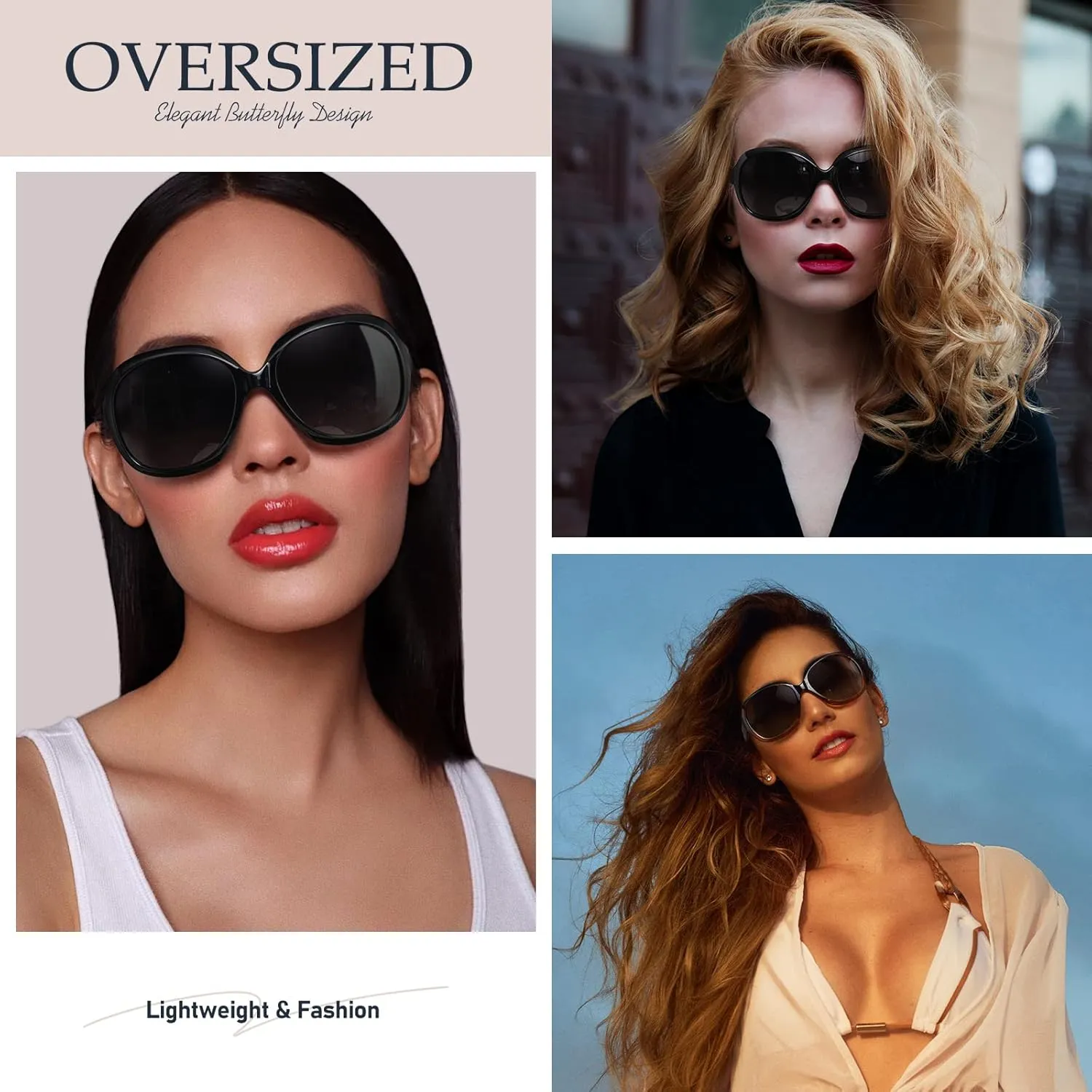 Sunglasses Womens Polarized Oversized Sunglasses for Women Trendy Classic Large Driving Sun Glasses UV400 Protection