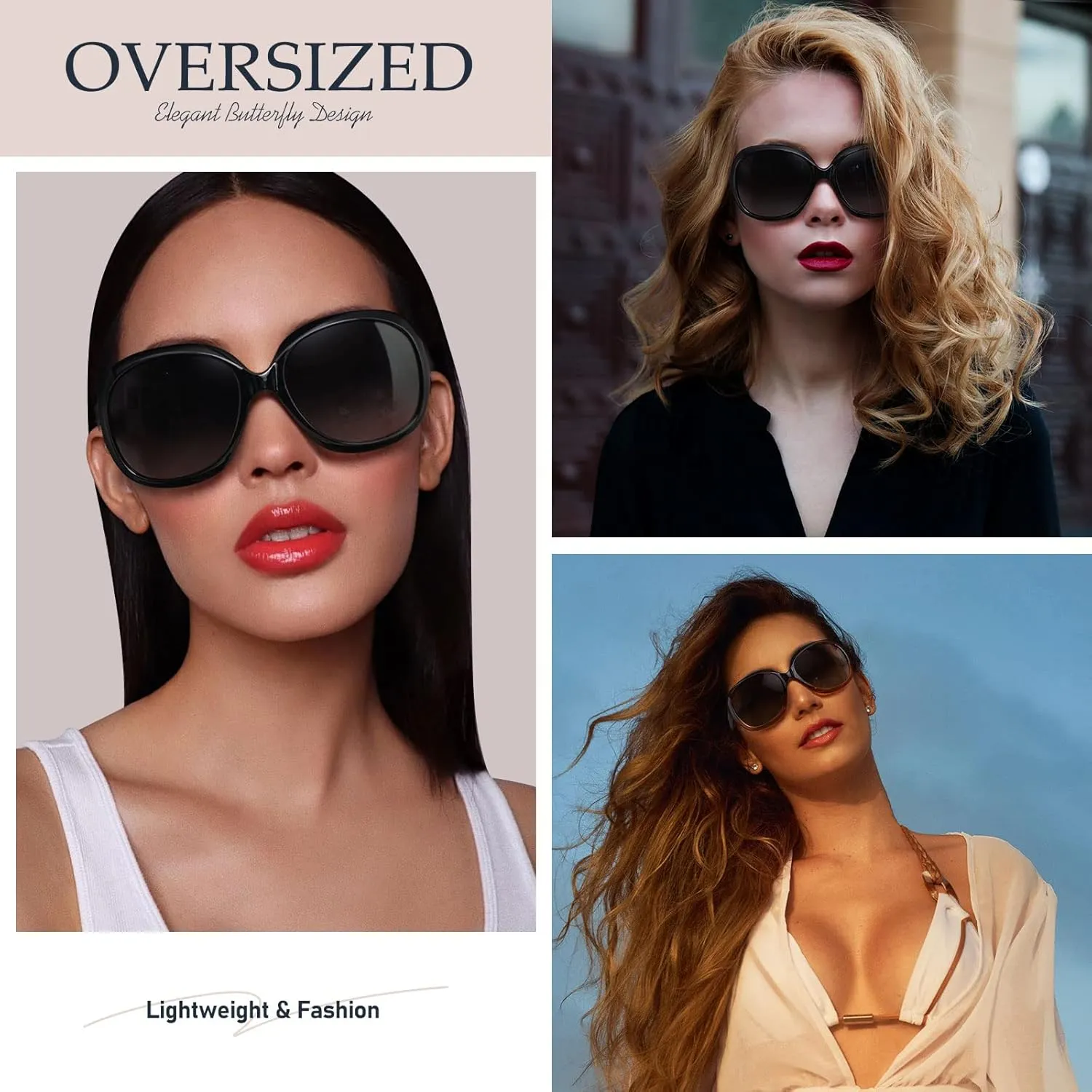 Sunglasses Womens Polarized Oversized Sunglasses for Women Trendy Classic Large Driving Sun Glasses UV400 Protection