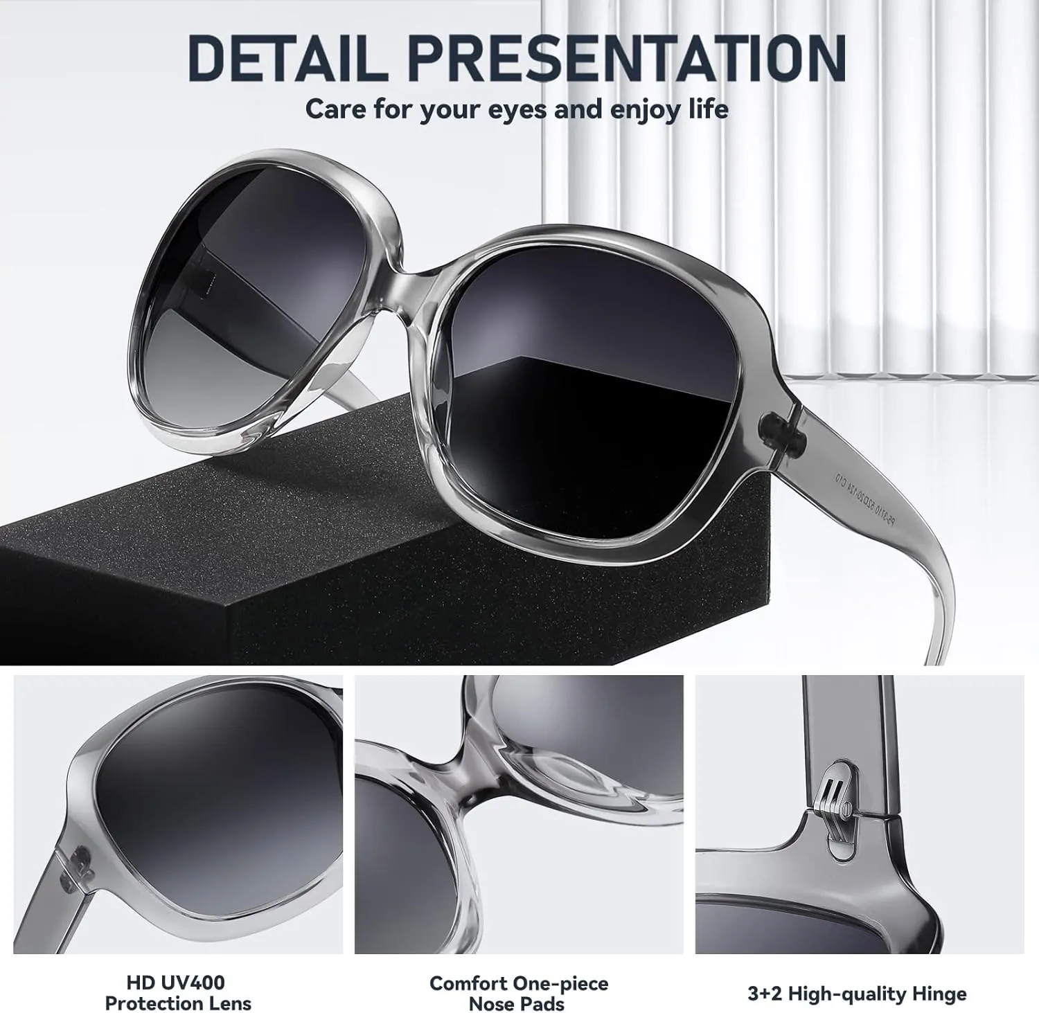 Sunglasses Womens Polarized Oversized Sunglasses for Women Trendy Classic Large Driving Sun Glasses UV400 Protection