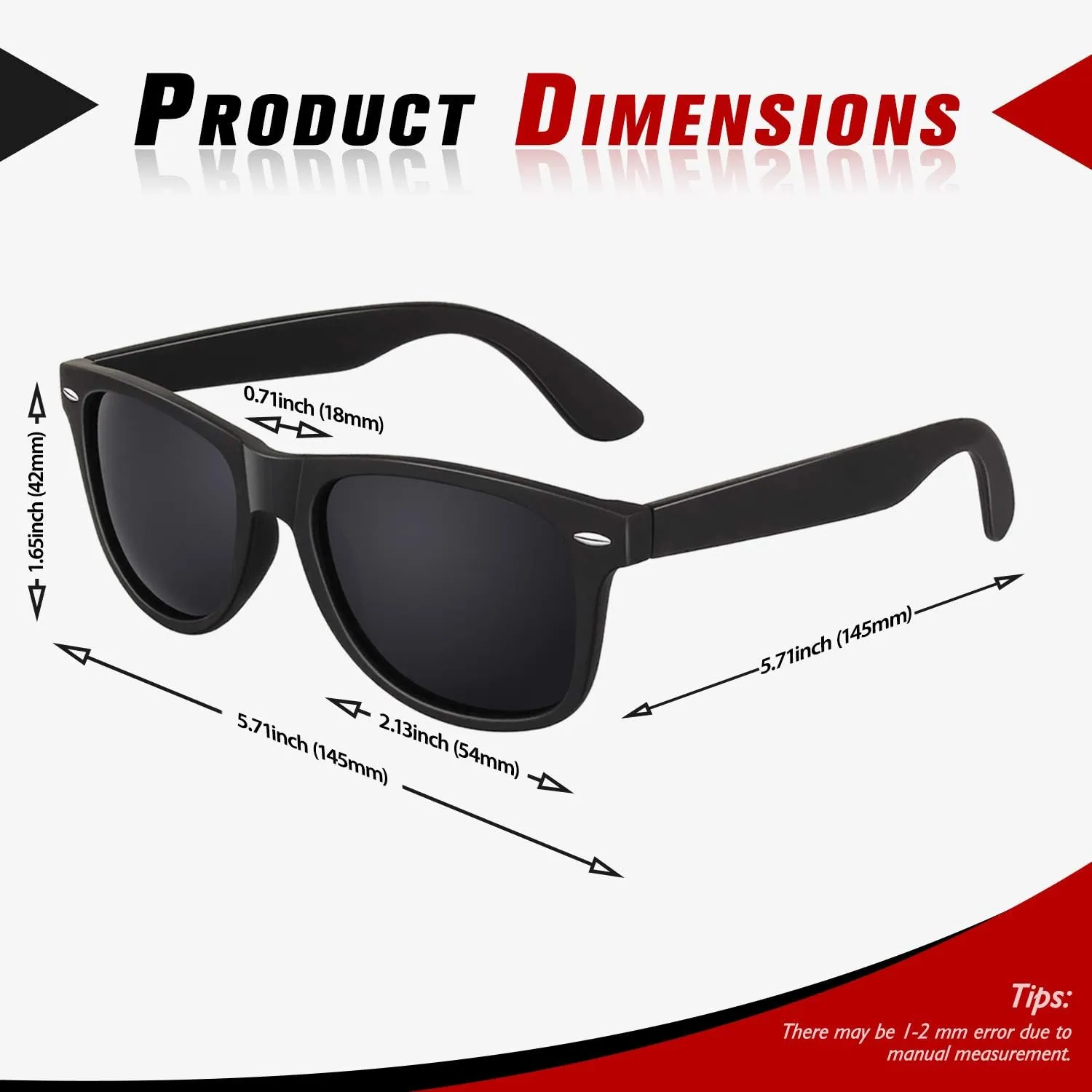 Sunier Polarized Sunglasses for Men and Women Eyewear, UV400 Lens Retro Classic Square Shades 2 Pack,SR003