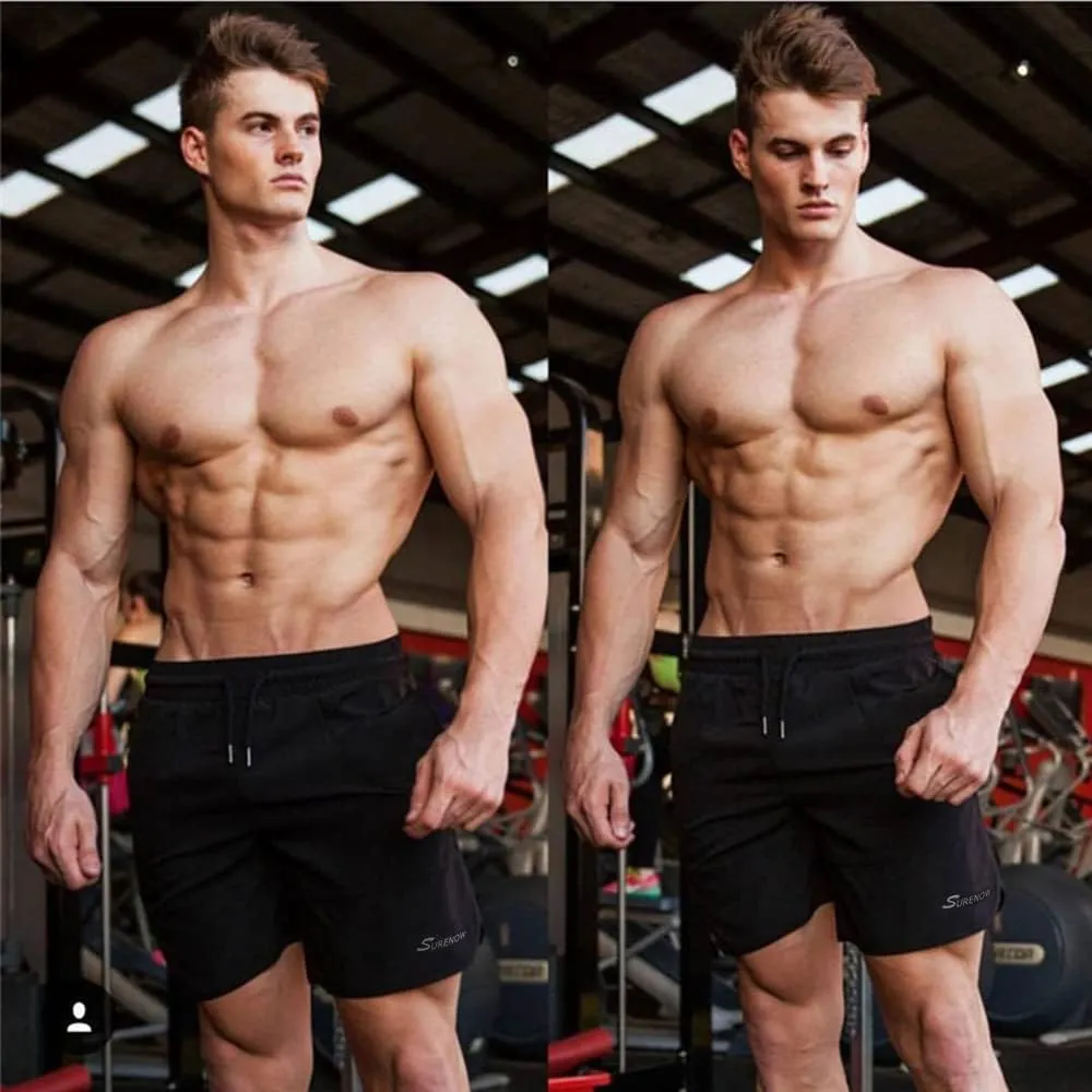 Surenow Mens Running Gym Shorts 3 Inch Breathable Lightweight Athletic Sport Shorts Training Workout Shorts with Pockets